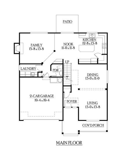 Floorplan 1 for House Plan #341-00068