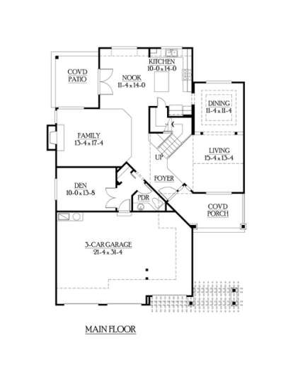 Floorplan 1 for House Plan #341-00074