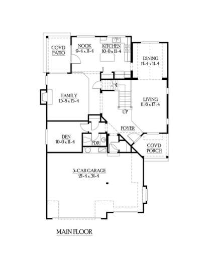 Floorplan 1 for House Plan #341-00076