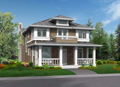 Coastal House Plan #341-00081 Elevation Photo