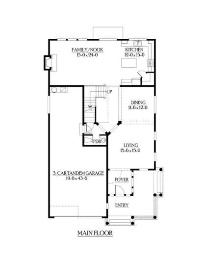 Floorplan 1 for House Plan #341-00089