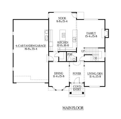 Floorplan 1 for House Plan #341-00091