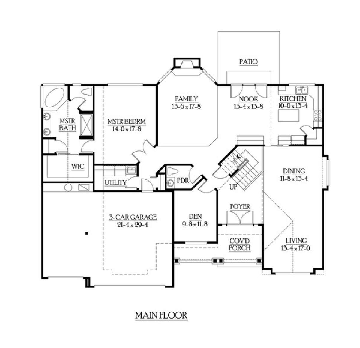 Floorplan 1 for House Plan #341-00101