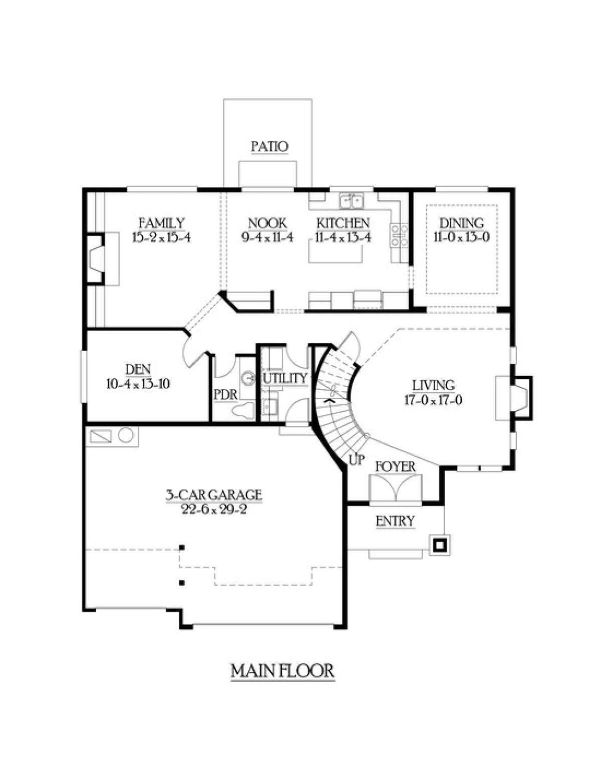 Floorplan 1 for House Plan #341-00103