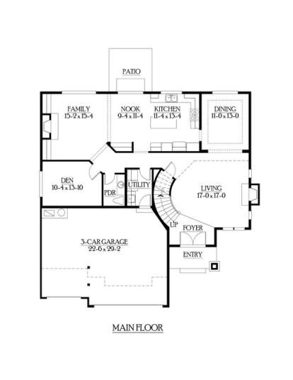 Floorplan 1 for House Plan #341-00103