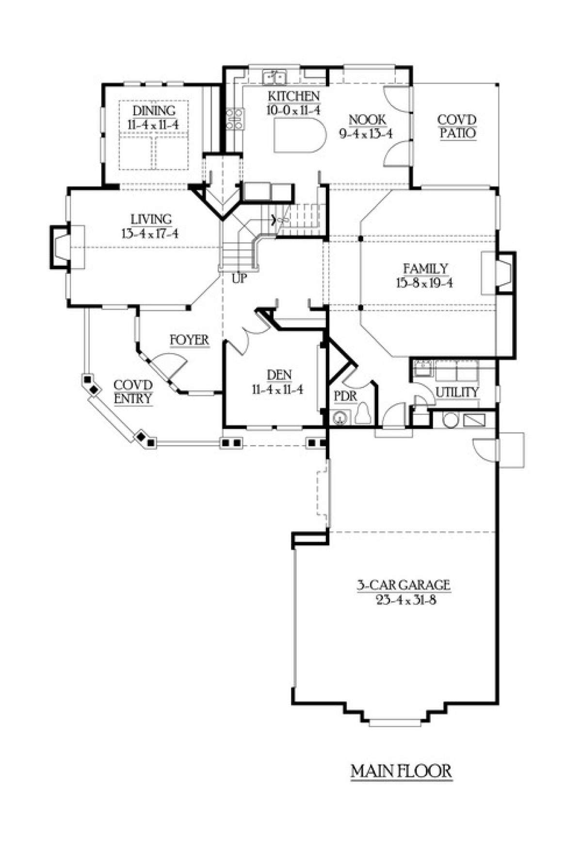 Floorplan 1 for House Plan #341-00105