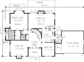 Floorplan 1 for House Plan #033-00120