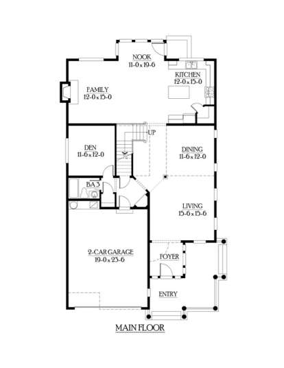 Floorplan 1 for House Plan #341-00110