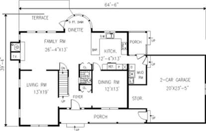 Floorplan 1 for House Plan #033-00121