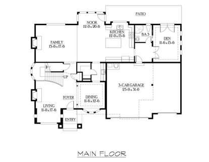 Floorplan 1 for House Plan #341-00116