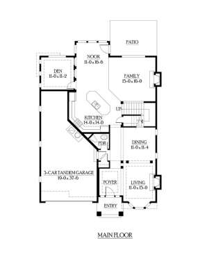 Floorplan 1 for House Plan #341-00123