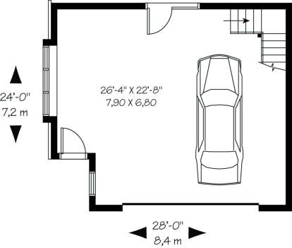 Garage Floor for House Plan #034-00165