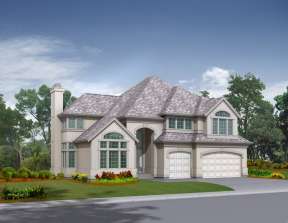 French Country House Plan #341-00126 Elevation Photo