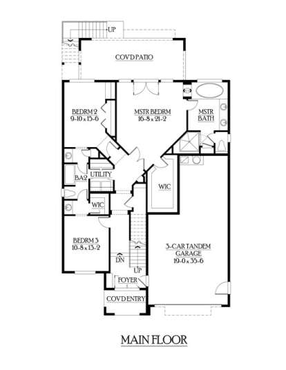Floorplan 1 for House Plan #341-00128