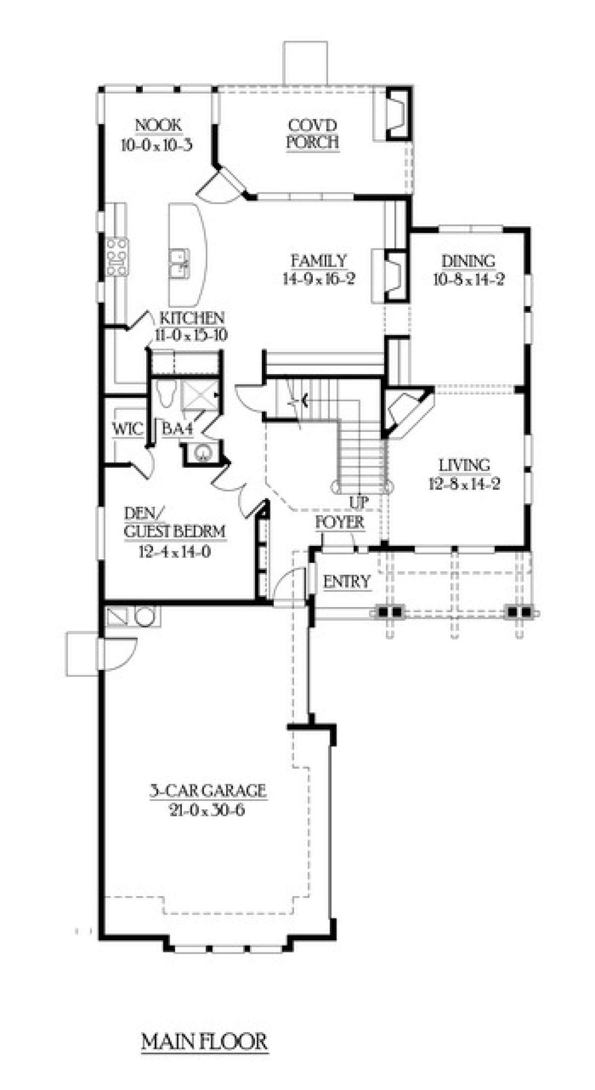 Floorplan 1 for House Plan #341-00130