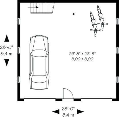Garage Floor for House Plan #034-00166