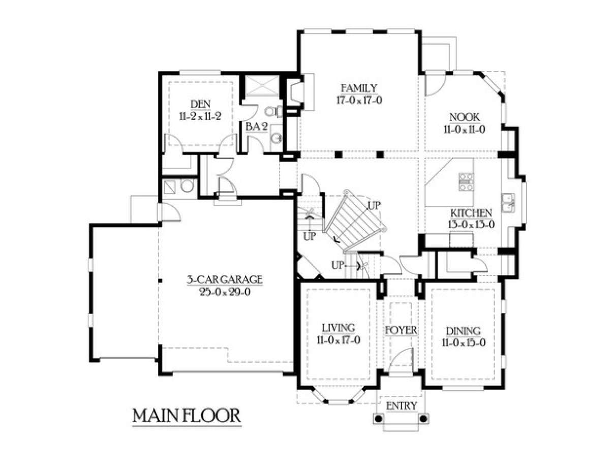 Floorplan 1 for House Plan #341-00138