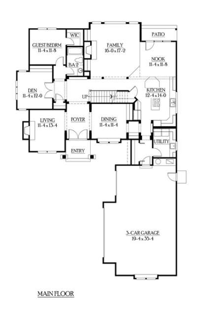Floorplan 1 for House Plan #341-00140