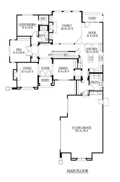 Floorplan 1 for House Plan #341-00141