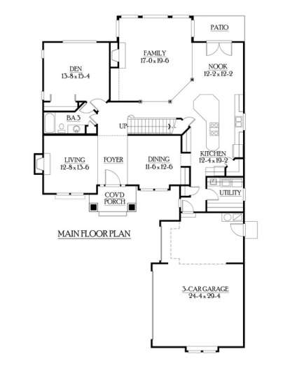 Floorplan 1 for House Plan #341-00143