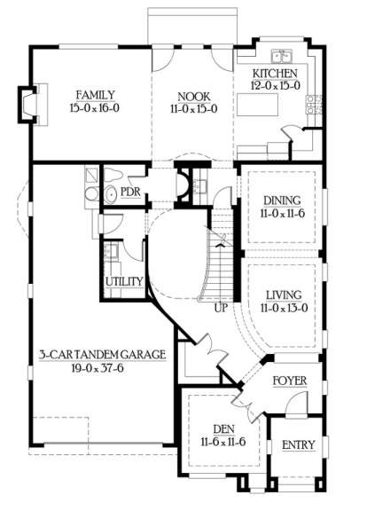Floorplan 1 for House Plan #341-00144