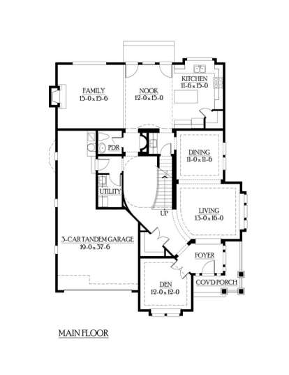 Floorplan 1 for House Plan #341-00145