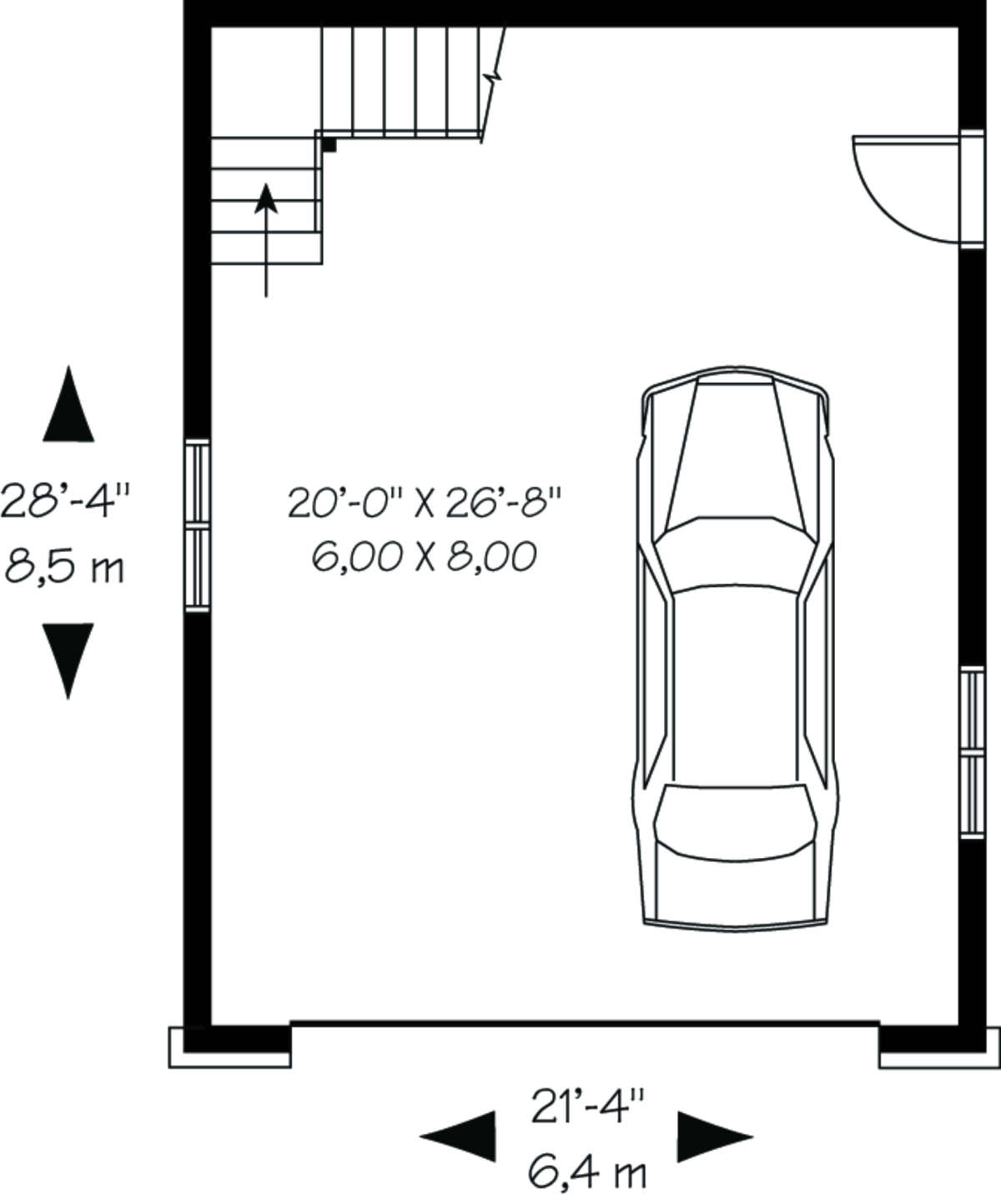 Garage Floor for House Plan #034-00167