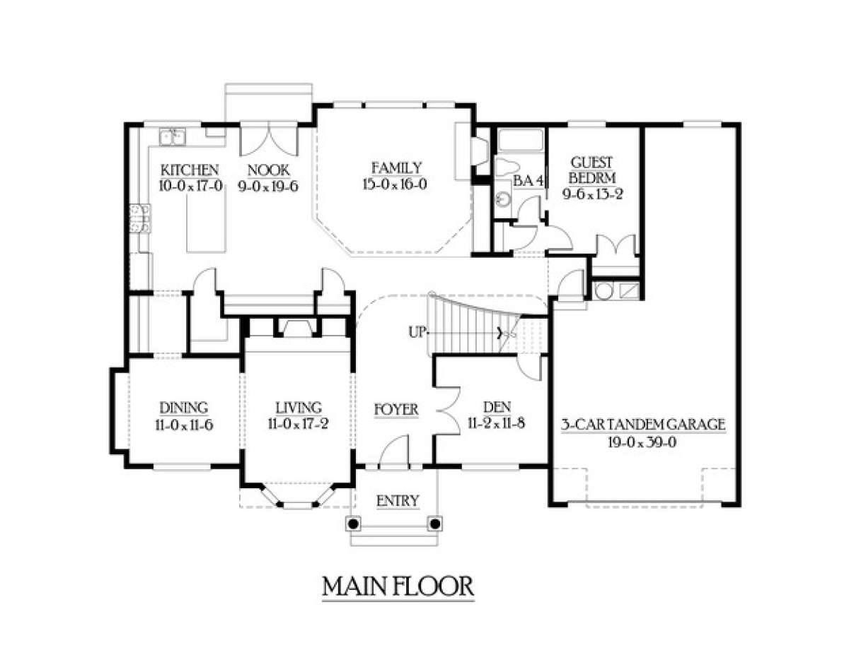 Floorplan 1 for House Plan #341-00151