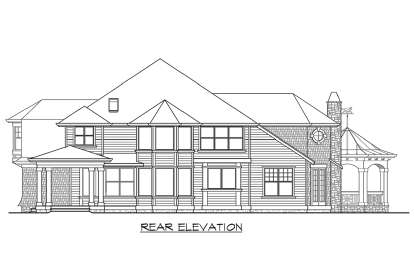 Lake Front House Plan #341-00153 Elevation Photo