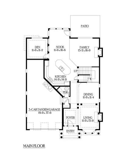 Floorplan 1 for House Plan #341-00155