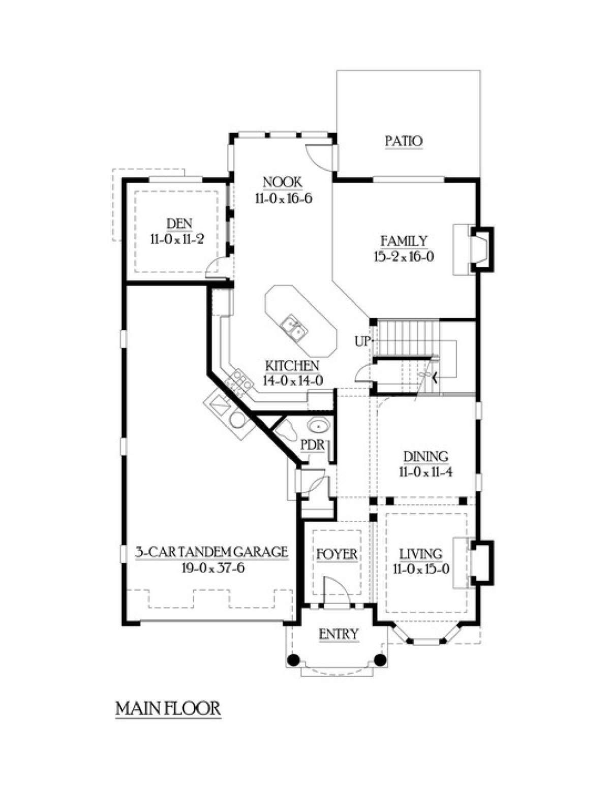 Floorplan 1 for House Plan #341-00156