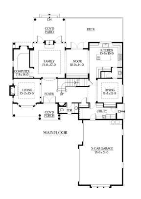 Floorplan 1 for House Plan #341-00162