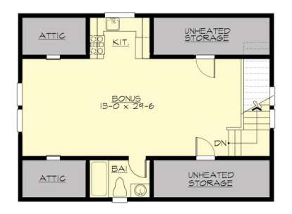 Garage Upper Floor for House Plan #341-00165