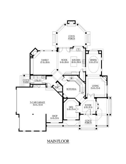 Floorplan 1 for House Plan #341-00167