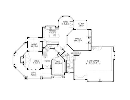 Floorplan 1 for House Plan #341-00170