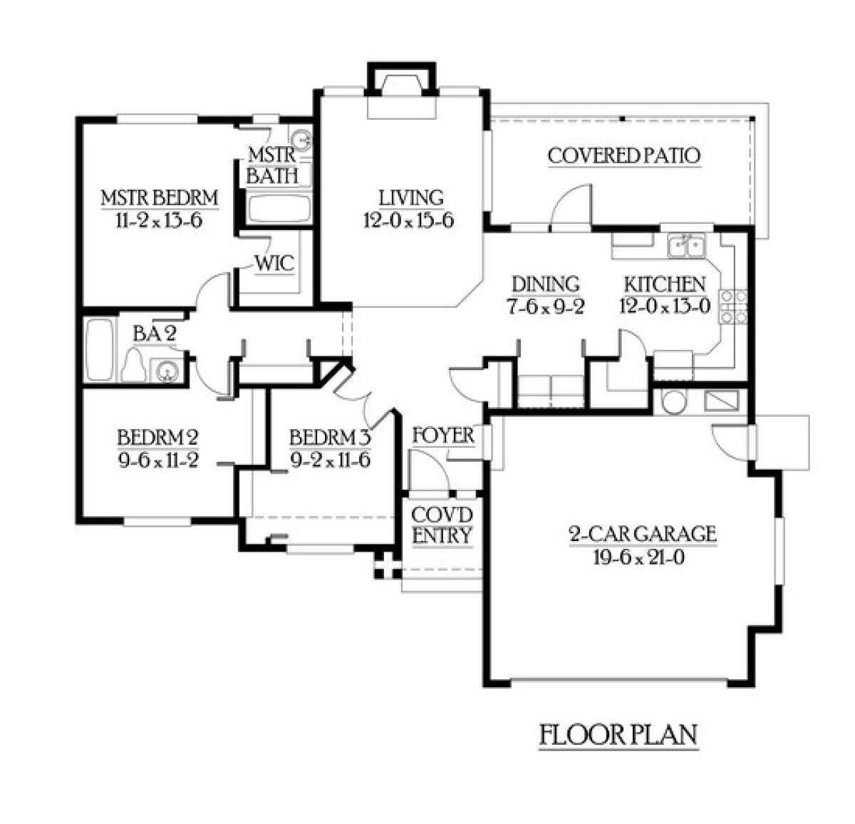 Floorplan 1 for House Plan #341-00173