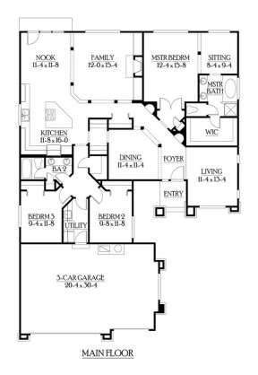 Floorplan 1 for House Plan #341-00175