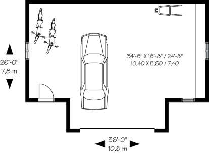 Garage Floor for House Plan #034-00169