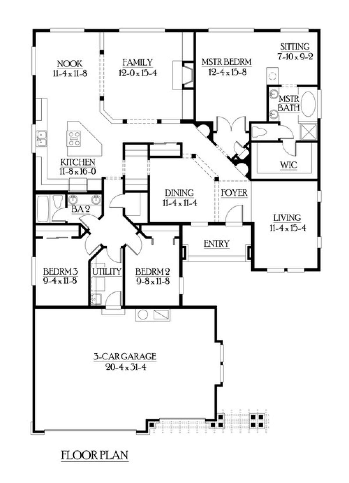 Floorplan 1 for House Plan #341-00176
