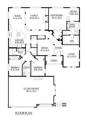 Floorplan 1 for House Plan #341-00176