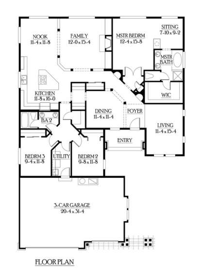 Floorplan1 for House Plan #341-00176