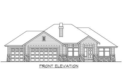 Craftsman House Plan #341-00179 Elevation Photo