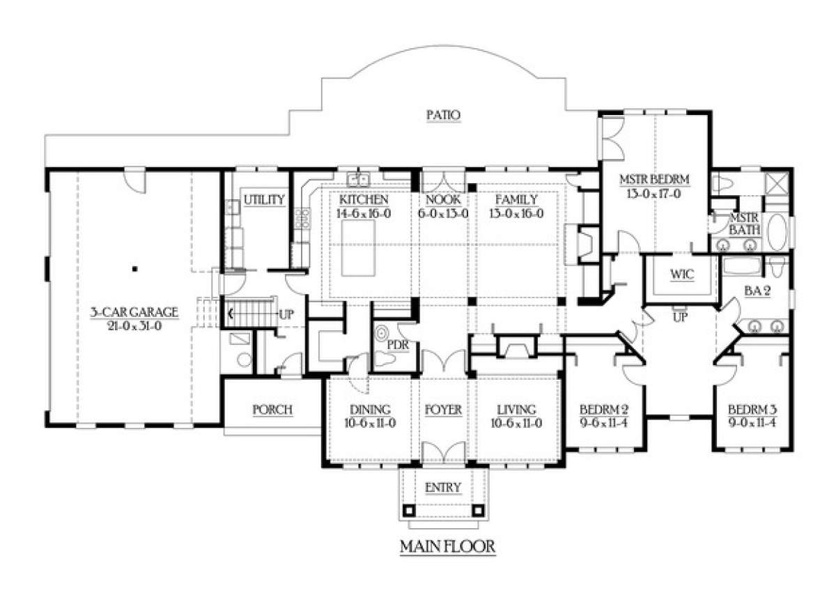 Floorplan 1 for House Plan #341-00183