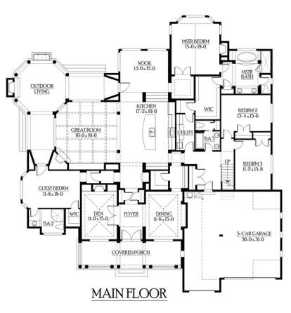 Floorplan 1 for House Plan #341-00189