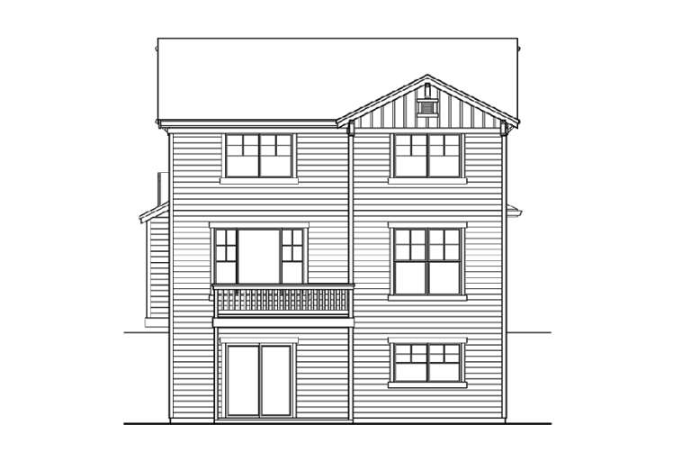 Narrow Lot House Plan #341-00196 Elevation Photo