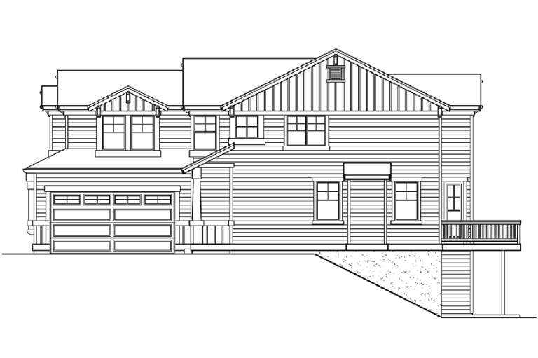Narrow Lot House Plan #341-00196 Elevation Photo