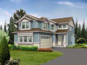 Narrow Lot House Plan #341-00196 Elevation Photo