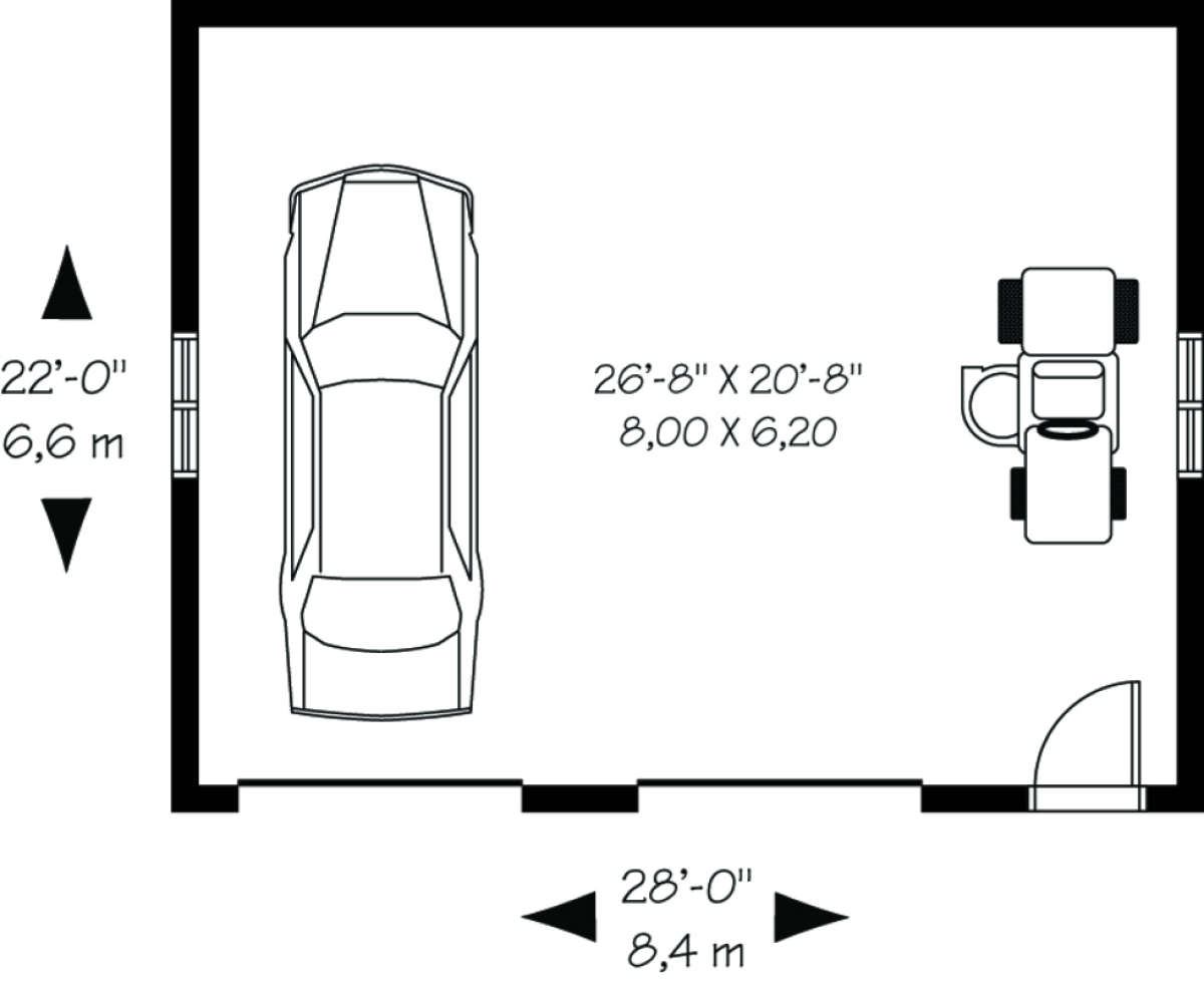 Garage Floor for House Plan #034-00172