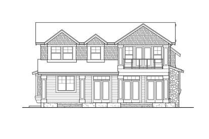 Narrow Lot House Plan #341-00214 Elevation Photo