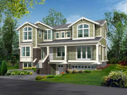 Lake Front House Plan #341-00223 Elevation Photo